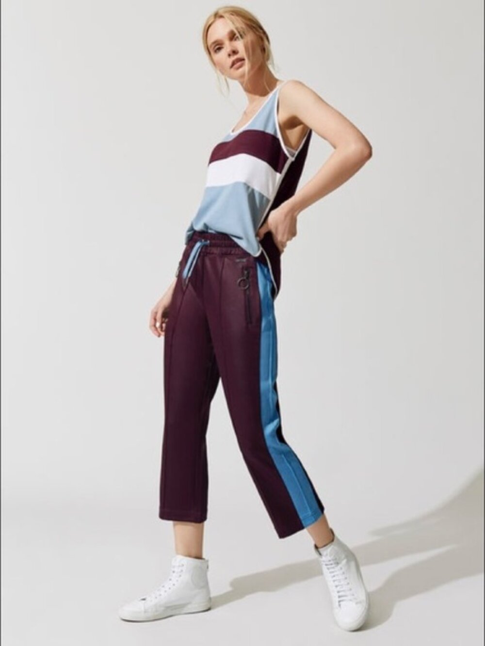 Sweaty Betty Hyde Cropped Joggers Purple Blue  Sz M